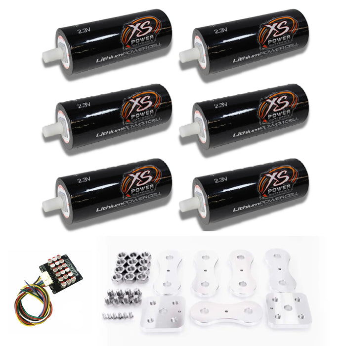 XS Power 6-Pack Kit Black 40AH Lithium Cell Bank 2.3v Lith Titanate Oxide (LTO)