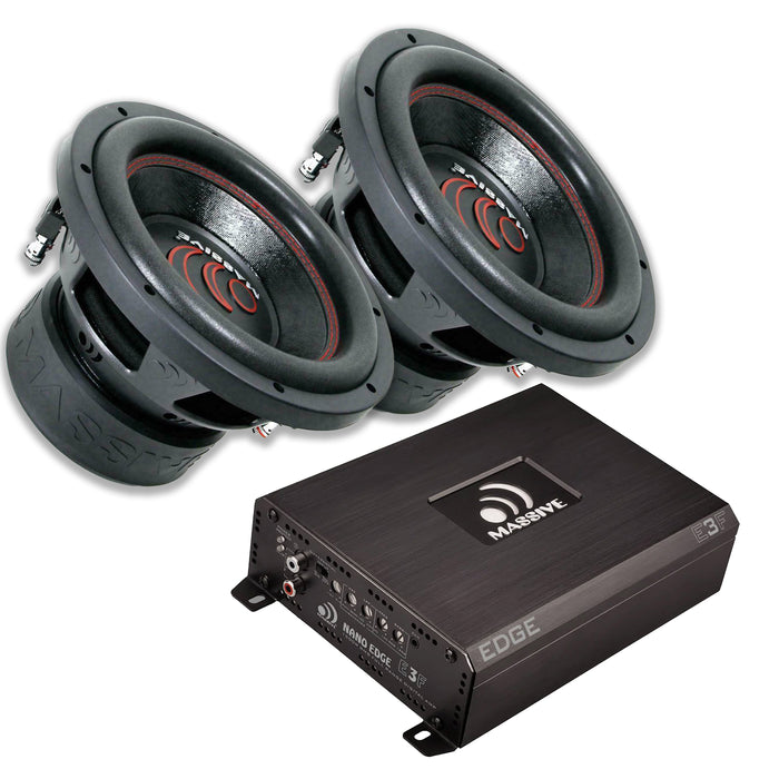 Massive Audio 2x 15" 2800W Subwoofers  W/ Monoblock 1500 Watt Amplifier Class D