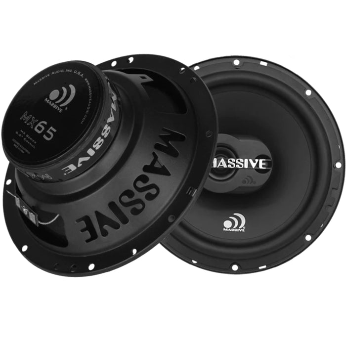 Massive Audio Pair of 6.5" 250 Watt Peak 4 Ohm 2-Way Coaxial Speakers MX65