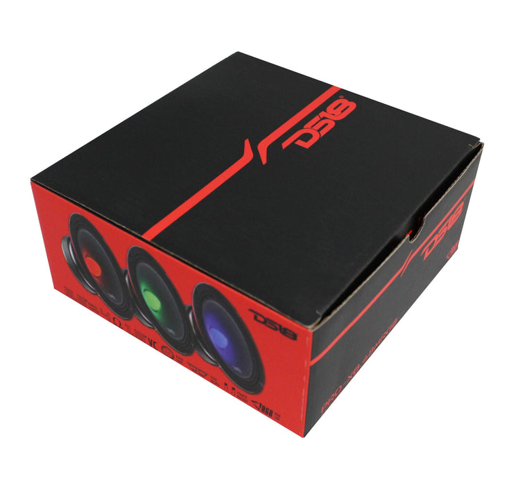 DS18 6.5" Midrange Speaker 500 Watt 4 Ohm w/ RGB LED Bullet PRO-X6.4BMRGB