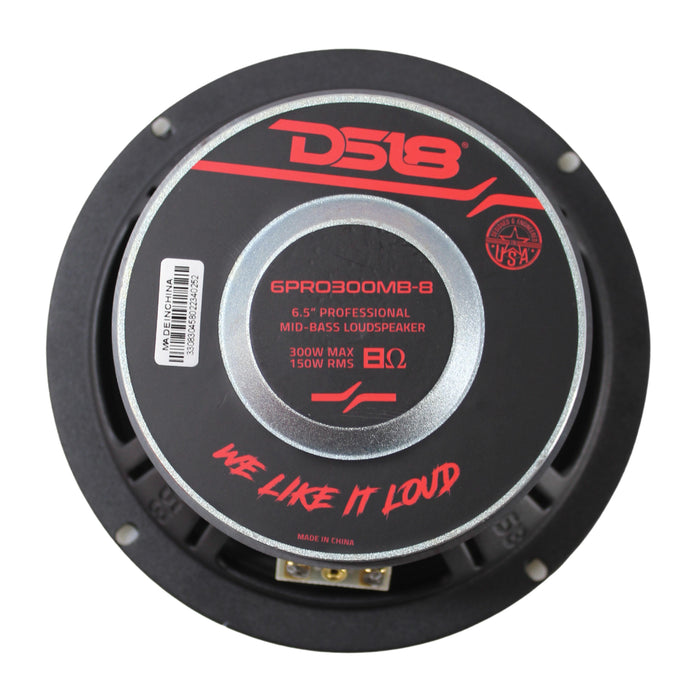 DS18 6.5" 8 Ohm 300 Watts Peak Pro Car Audio Loudspeaker 6PRO300MB-8