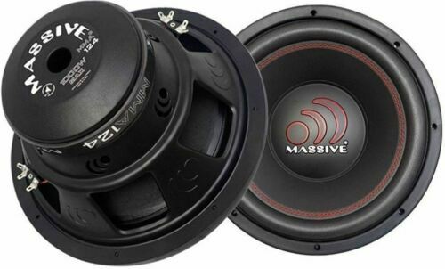 Massive Car Audio 12" Dual 4 Ohm Subwoofers + 2000W Amplifier Bass Package