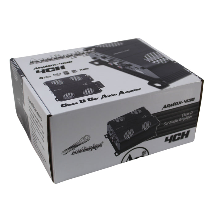 Audiopipe Mini Motorcycle 4 Channel 660W Class D Full Range Amplifier APMOX-4130