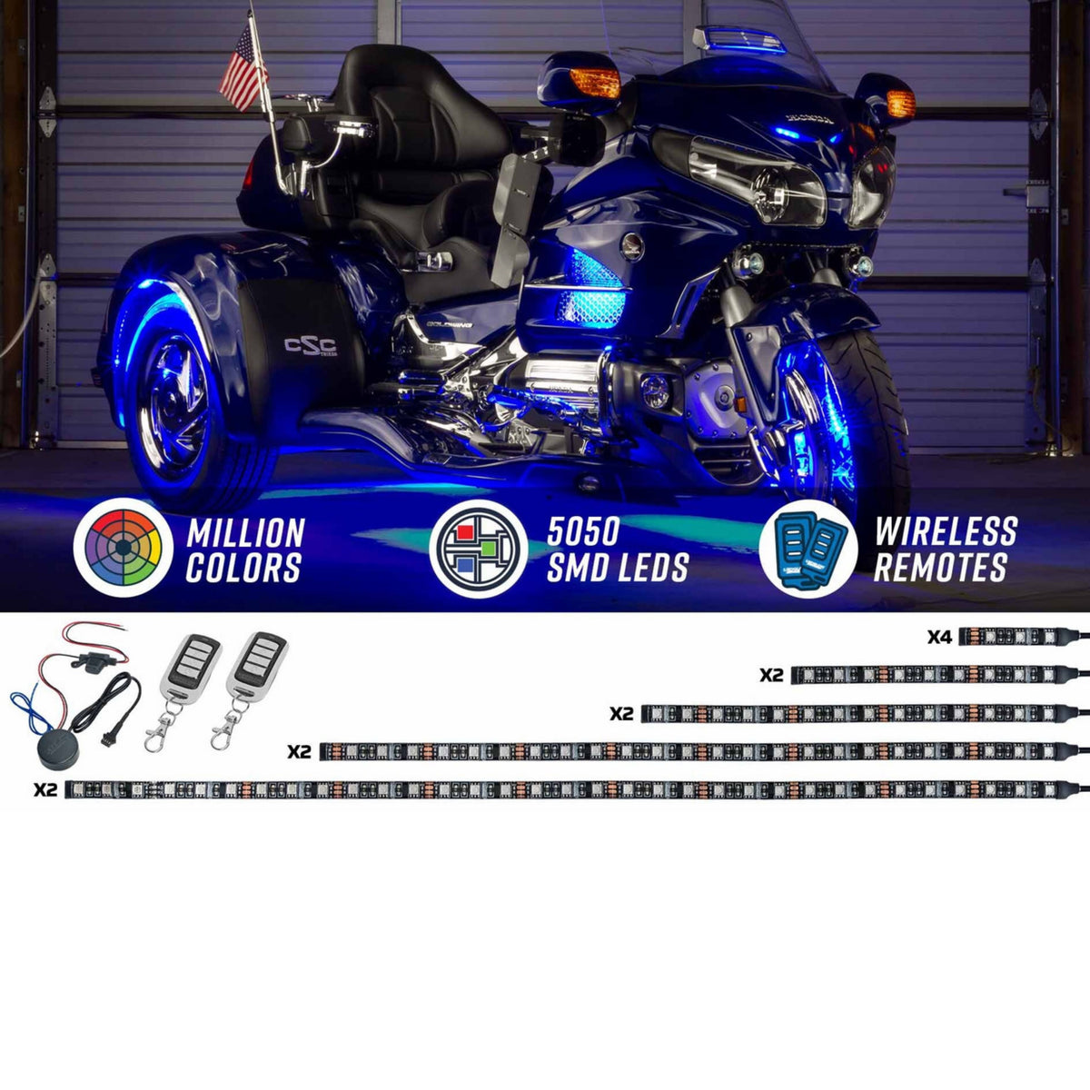 LEDGlow Bluetooth Advanced 12pc Million Color LED Motorcycle/Trike Lig