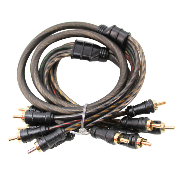 Audiopipe 3 Foot 6 Channel Car Audio Dual Twisted OFC RCA Cable CPP-MC3