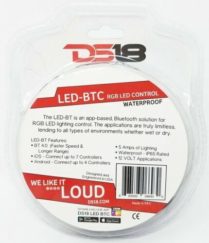Digital Volt/Amp Meter RGB LED with Bluetooth Controller Waterproof DS18 Bundle