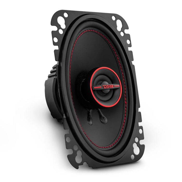 DS18 G4.6Xi Pair of 4 x 6" 4 Ohm 2-Way Coaxial Speakers 135W Peak Red / Black