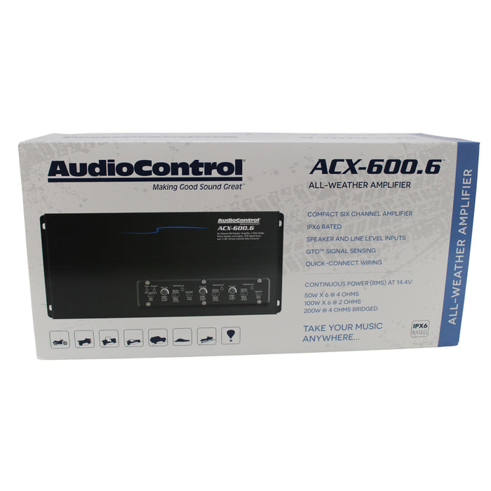 Audio Control 6-Ch 600W 2-Ohm Class-D Full Range All Weather IPX6 ACX-600.6