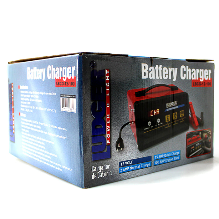 Ludger 12 Volt 2-15-100 Amp LED Regular AGM Battery Charger LBCG-12-100