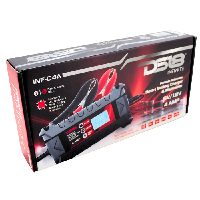 DS18 4 Amp Automatic Smart Lithium AGM Battery Charger and Maintainer INF-C4A