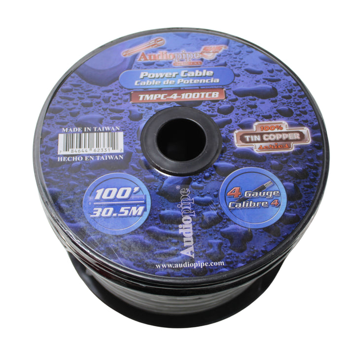 Audiopipe 4 GA Stranded OFC Tinned Copper Marine Power/Ground Wire Black Lot