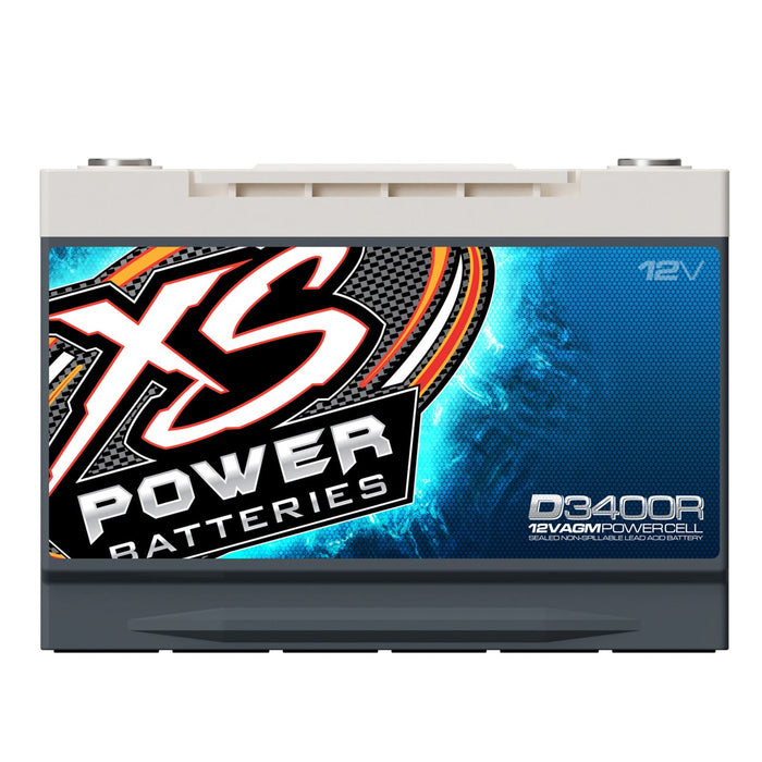 XS Power 12 V 3300 Max Amps 4000 Watt 80 Ah AGM Reverse Polarity Battery D3400R