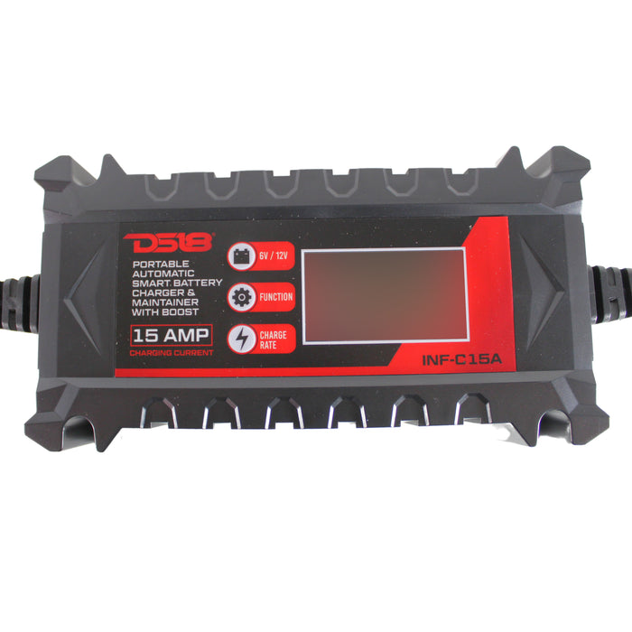 DS18 15 Amp Automatic Smart Lithium AGM Battery Charger and Maintainer INF-C15A