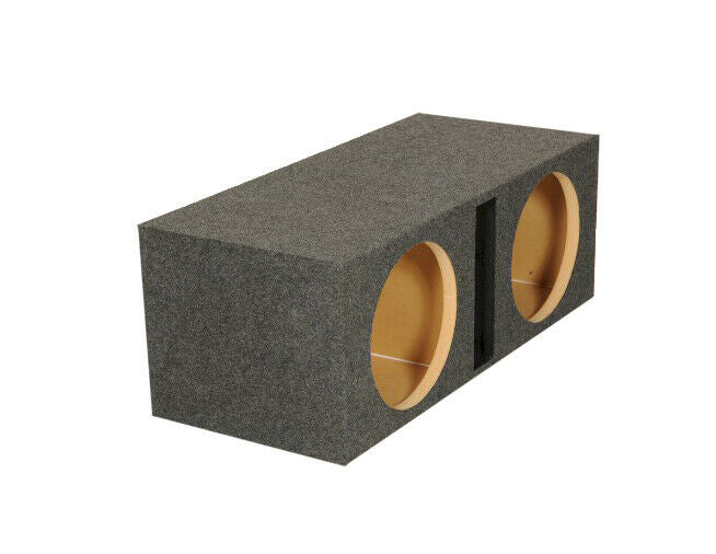 QPower Dual 12" Carpeted Heavy Duty Vented Subwoofer Enclosure 1" MDF HD212