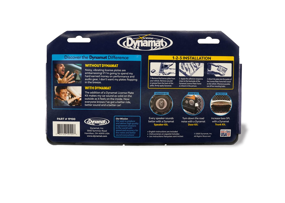 Dynamat Xtreme Car License Plate Kit Sound Deadening Damping 4x10 Sheet & Frame
