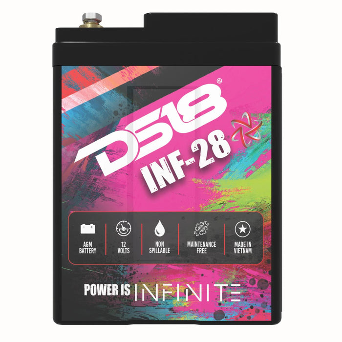 DS18 12V Battery 28 AH 1000 Watts AGM 420 Amps Non Spillable INFINITE INF-28