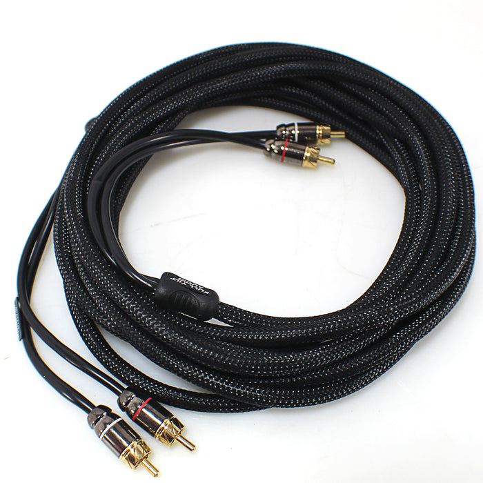 Full Tilt RCA HQ Series Car Audio 20 Foot Gold Plated Color Coded Cable