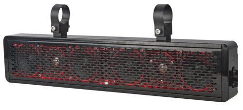 25" 2Way Soundbar Speaker Waterproof 600w Amplifier UTV ATV Golf Cart RGB Lights