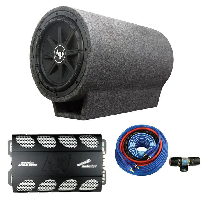 Audiopipe TUBOX1250 12" Vented Bass Pipe 1000W APCLE2002 & BMS1500X Combo