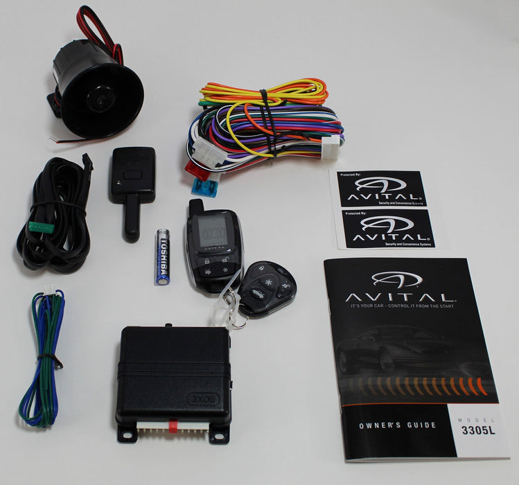 Avital 2-Way LCD Security System 1500 FT Range 2 Remotes 3305L