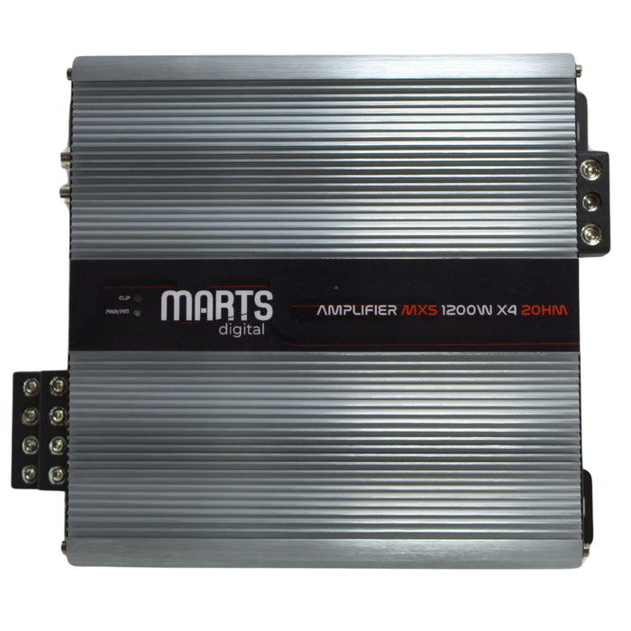 Marts Digital MXS Series 4 Channel 1.2K Class D 2 Ohm Amplifier MXS-1200X4-2-V2