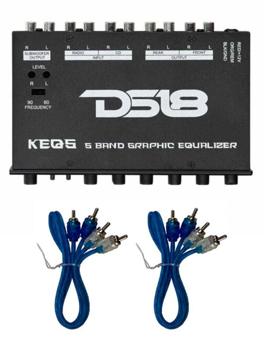 KEQ5 5 Band Graphic Equalizer 6 Ch 5V + 2 x 18" 2 Ch RCA M2M