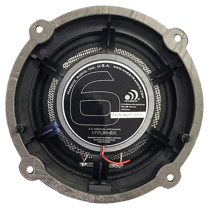 Pair Massive Audio HYUN6X 6.5" OEM Drop-in, 80 Watts RMS Coaxial Speakers Kit
