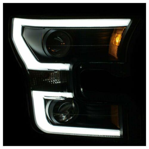 Anzo Projector Plank Style Headlights Black/Amber Fits 15-17 FORD F-150 #111347