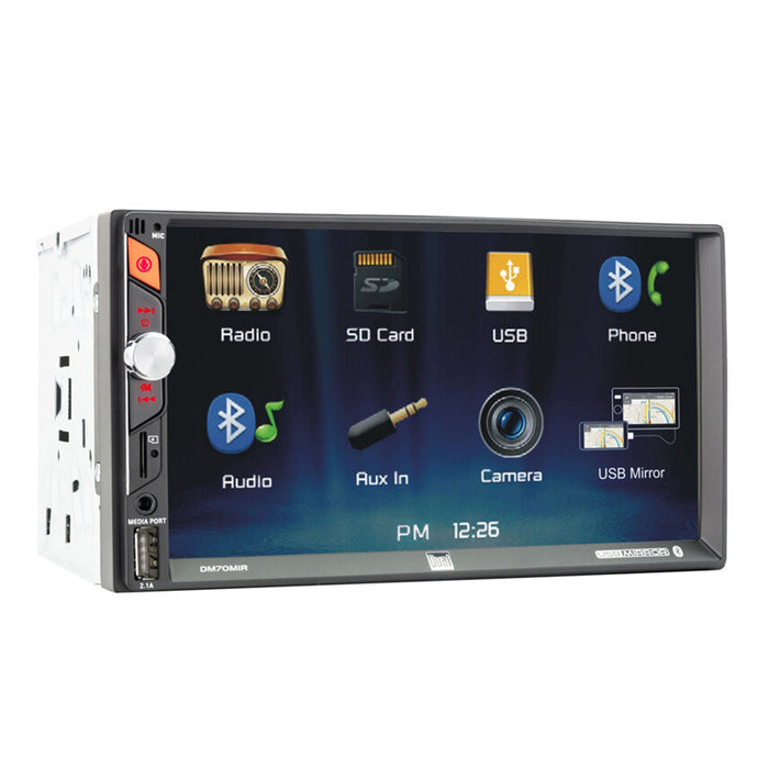 Dual 7" 2-Din Touchscreen LCD USB Screen Mirroring Bluetooth Multimedia Radio