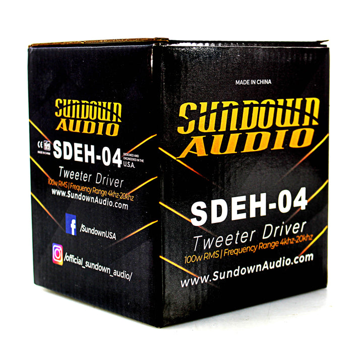 Sundown Car Audio SDEH-04 3.5" Tweeter Driver with 3" Horn 100W RMS 4ohm