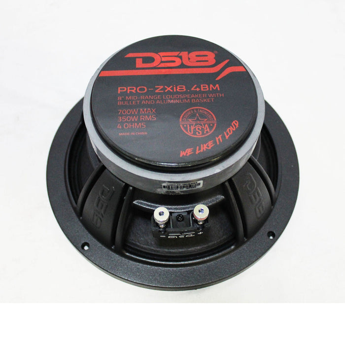 DS18 Pro Car Audio 8" Motorcycle Midrange Speaker 700W 4 Ohm Bullet PRO-ZXI8.4BM