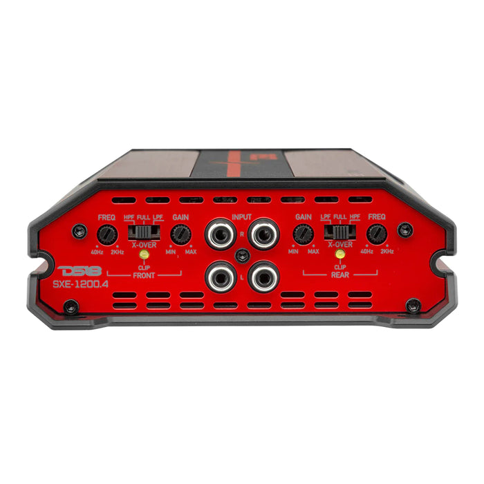 DS18 Car Audio Full Range 4 Channel 1200W Amplifier Class A/B Red SXE-1200.4-RD