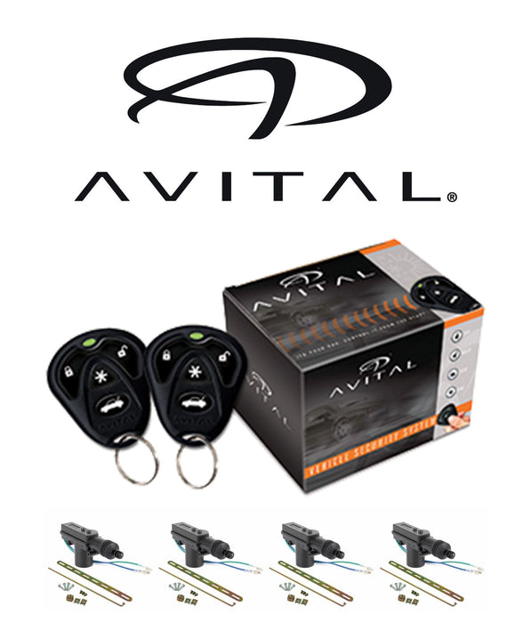 Avital 1 Way Security and Keyless Entry System + 4 Door Locks AV-3100L