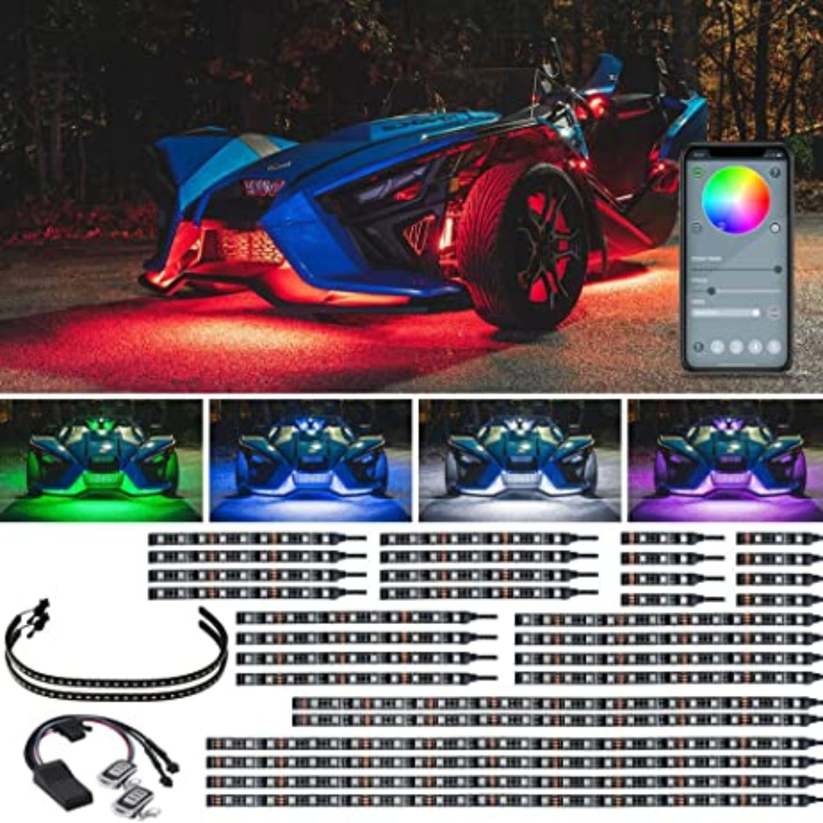 LEDGlow Slingshot Advanced Million Color LED Light Kit with Smartphone
