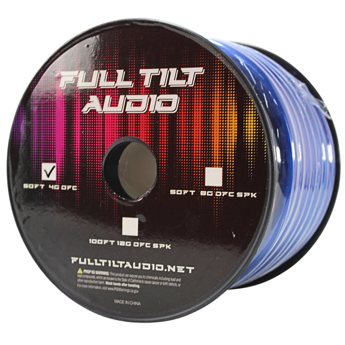 Full Tilt Audio 4GA Tinned Oxygen Free Copper Power/Ground Wire Blue Lot