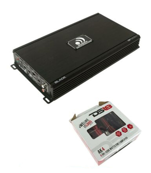 Massive Audio Amplifier BP1200.1 Car Audio Monoblock 1200W with 4 Gauge Amp Kit
