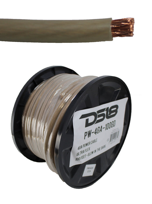 DS18 Glow in the Dark 4 GA CCA Ultra Flex Power Ground Wire Lot