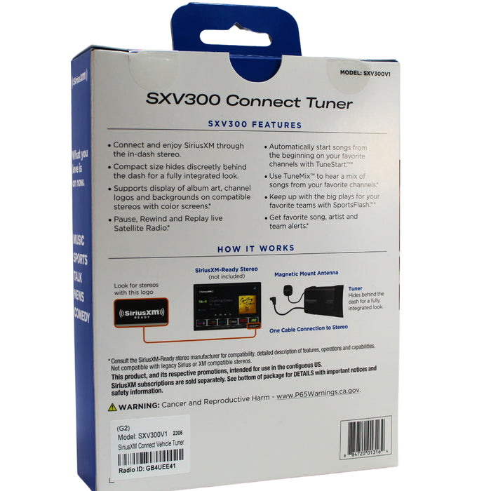 SiriusXM Connect Satellite Radio Streaming Service Tuner Kit SXW300V1