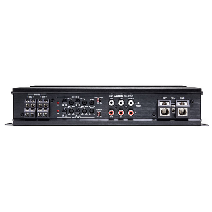 DD Audio D-Series 2200 Watt Max Power 4 Channel Compact 1 ohm Amplifier D4.200