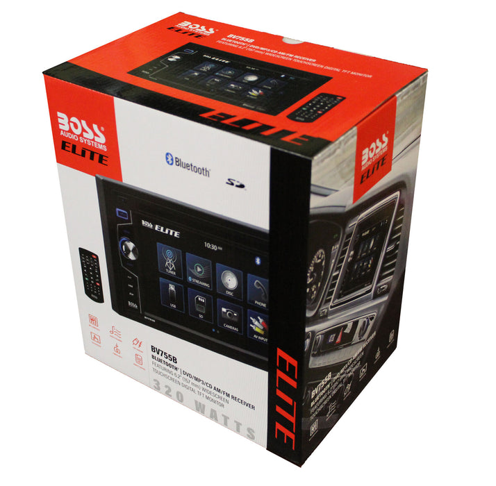 BOSS 2 Din 6.2" Touchscreen Bluetooth Radio w/ DVD/CD/USB/SD, FM/AM, MP3, & VCD