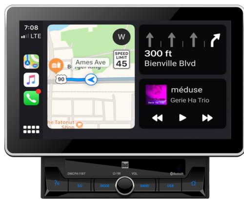 2 DIN 10.1" Media Receiver w/ Apple CarPlay & Android Auto Dual DMCPA11BT