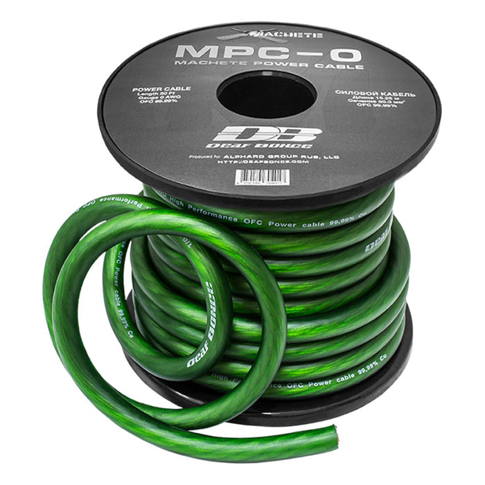 Deaf Bonce Car Audio 0 AWG Oxygen Free Copper Power/Ground Wire Green Lot