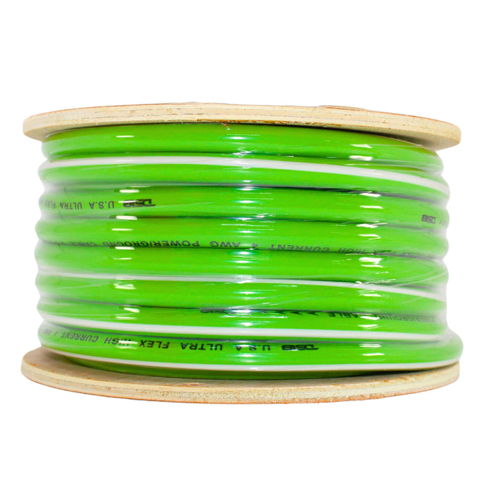 DS18 Car Audio 4 AWG 100% Oxygen Free Copper Power/Ground Wire Neon Green Lot
