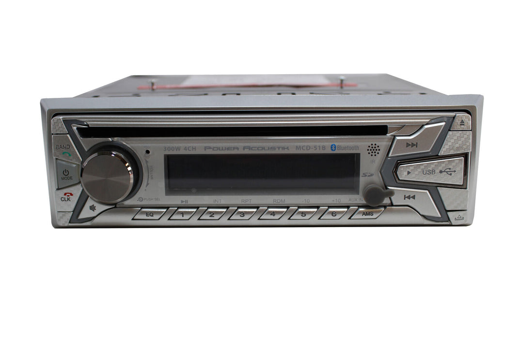 Power Acoustik 1-DIN CD/MP3 Receiver with AM/FM/32GB USB/Aux/Bluetooth MCD-51B