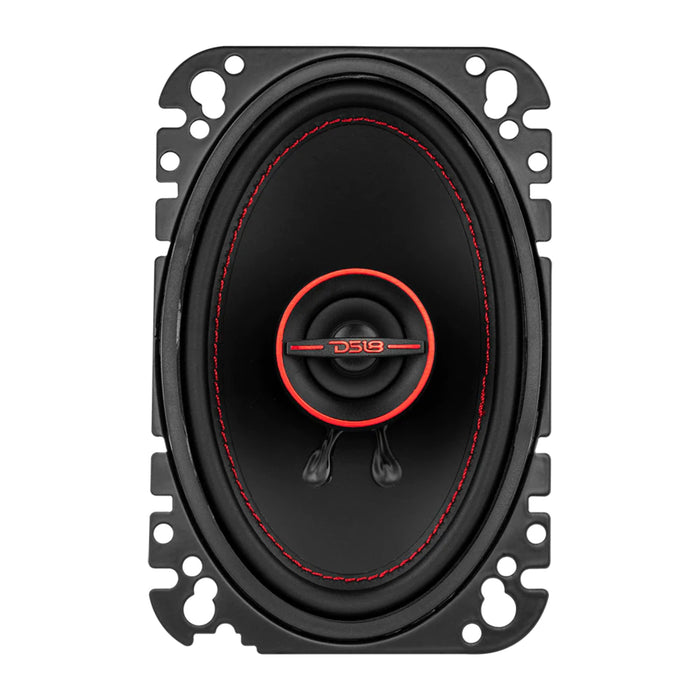 DS18 G4.6Xi Pair of 4 x 6" 4 Ohm 2-Way Coaxial Speakers 135W Peak Red / Black