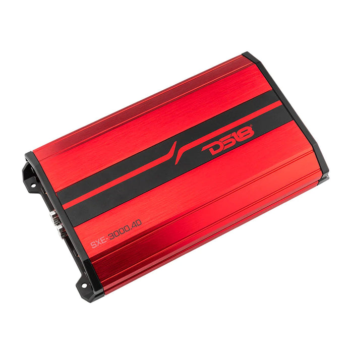 DS18 Car Audio Full Range 4 Channel 3000W Amplifier Class D Red SXE-3000.4D-RD