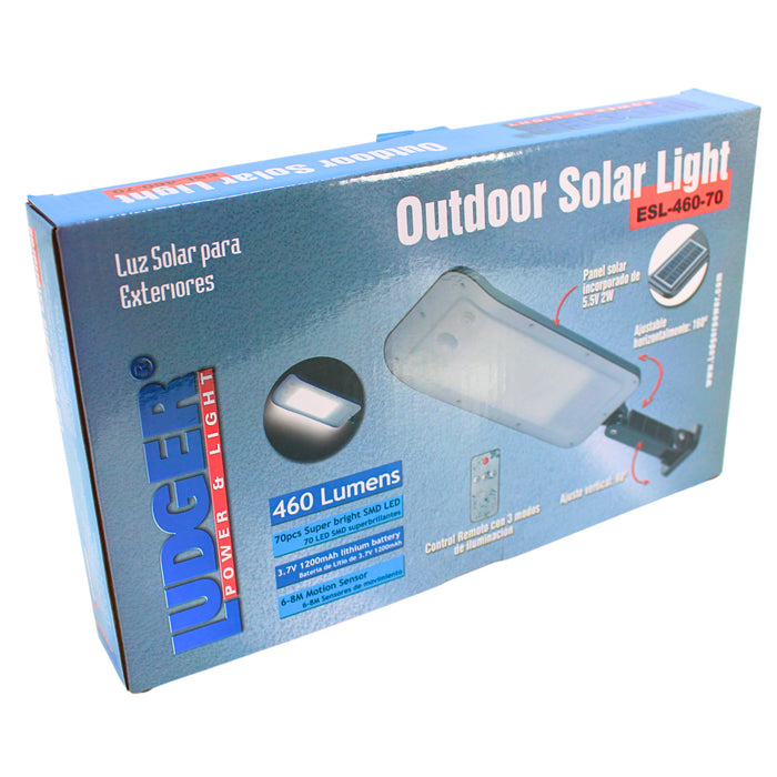 Ludger 460 Lumen Outdoor LED Light w/ Built-In Solar Panel & Motion Sensor IP44