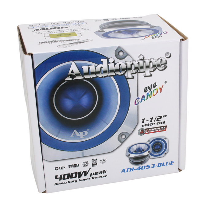 Audiopipe Eye Candy 4" Blue 400 Watt 4-8 Ohm Super Tweeter ATR-4053-BLUE
