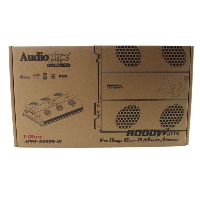 Audiopipe Brazil Full Range Class D Monoblock Amplifier 1 Ohm 3pc APHF-8000D-H1