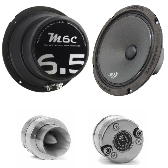 4x Massive CT4 1" 480W 4Ohm Bullet Tweeters + 4x 6.5" Closed Midrange Speakers